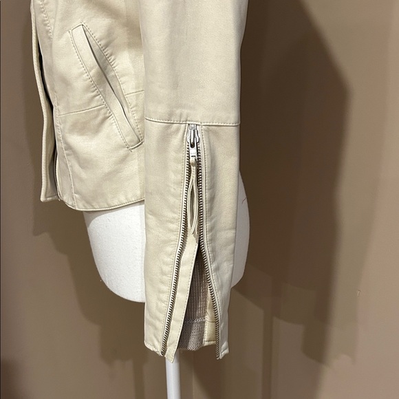 Free People Cream Vegan Leather Bomber Jacket - Picture 9 of 15